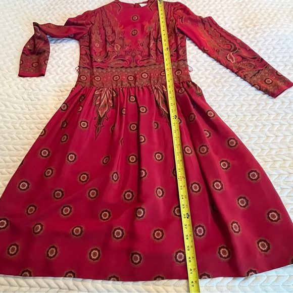 Jerry Silverman by Saulino Rare Vintage 70’ women Red Paisley Dress size Medium - Picture 12 of 12